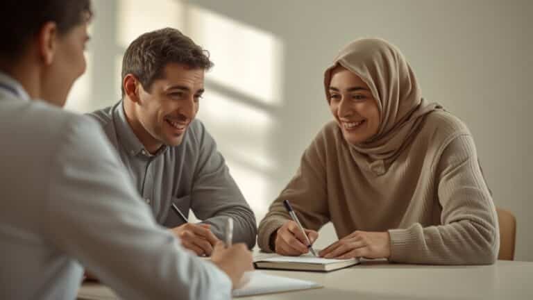 أولياء أمور يدونون الملاحظات أثناء الحديث مع الطبيب
